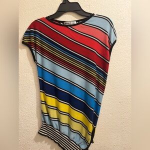 VTG Sonia Rykiel Paris Striped Knit Top - 100% Cotton - Made in Italy - SR Logo